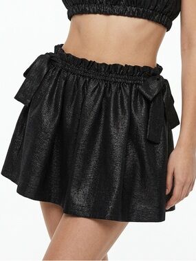 FINDERS | NEW Black Coco Shimmer Tie-Sides Mini Skirt Women’s Size Small